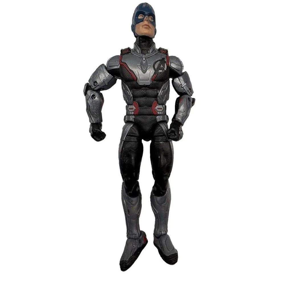Armored Soldier Action Figure Gray & Black Plastic Figure w/ Blue Helmet